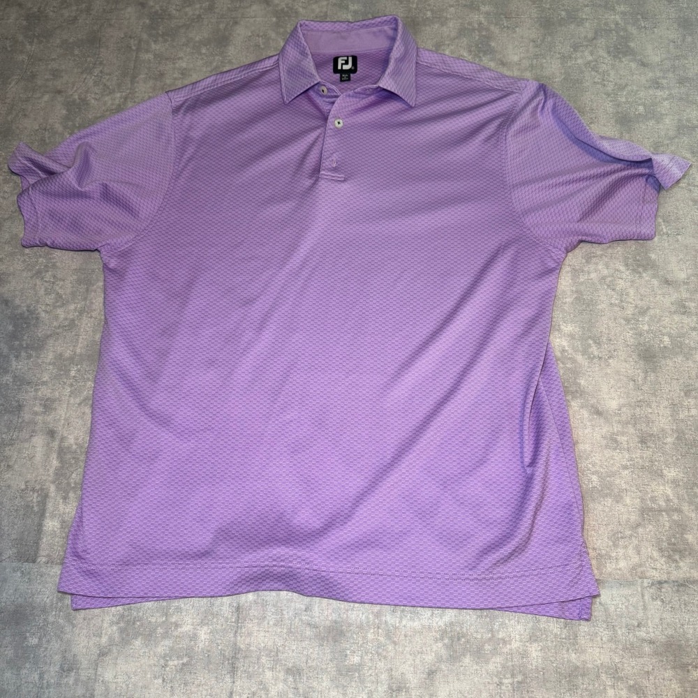 FootJoy Mens XL Purple Textured Short Sleeve Golf Polo Shirt FJ Logo